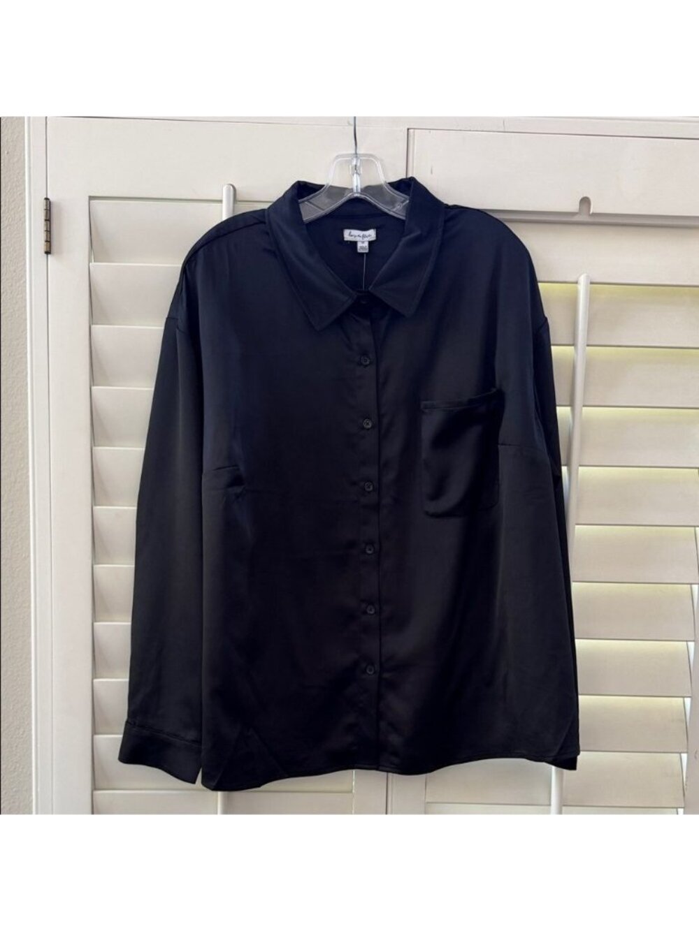 love, Fire Black Casual Button Down Shirt